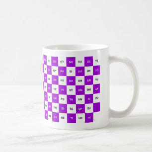 Två Brev Ord Lila och vit Intrl. version Kaffemugg