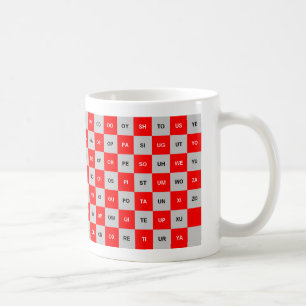 Två Brev Ord mugg Red och Grått Intrl. version