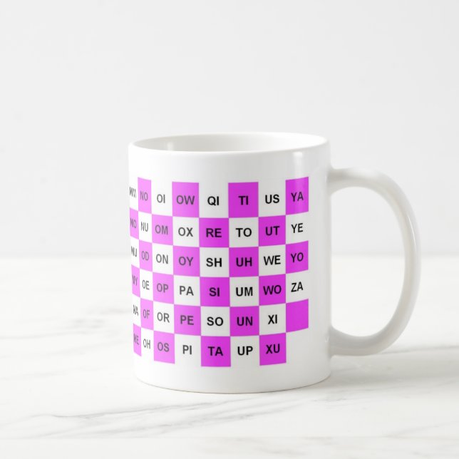 Två Brev ord US English List Rosa Kaffemugg (Höger)