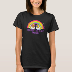 Två brider är bättre än en LGB Lesbisk Weddin T Shirt