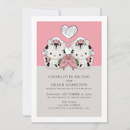 Två brider Cat ThLED Gay Bröllop Meddelande