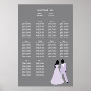 Två brider i Bröllop (Lilac och Grått) Poster