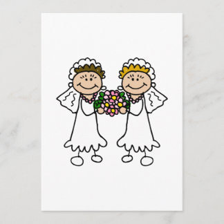 Två brider med blommor inbjudningar