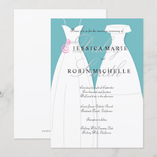 Två Brides Bröllop Dress Lesbisk Bröllop Inbjudningar