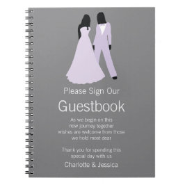 Två Brides Bröllop Guestbook. Anteckningsbok