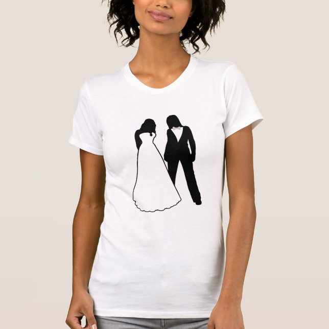 Två Brides Bröllop Tee (Framsida)