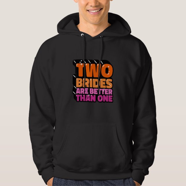 Två Brides Lesbisks LGBT Hoodie (Framsida)