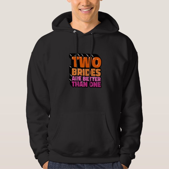 Två Brides Lesbisks LGBT Hoodie (Framsida)