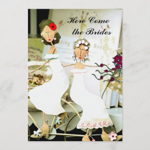 Två Bridesbröllop Inbjudningar