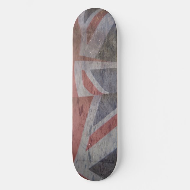 två brittiska flaggor skateboard grunge 8-1/2" bräda 20 cm (Framsida)