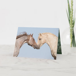 Två bröder Möte - Vild Horse Greeting Card Kort