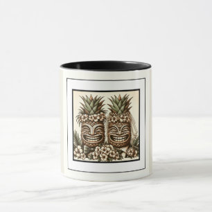 Två brudgummar Gay Ananas Tiki-huvud Retro Bröllop Mugg