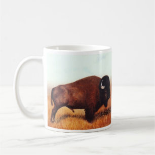 Två buffelmålningar kaffemugg