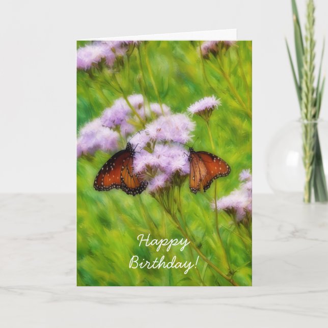Två Butterflies Butterfly Friend Birthday Card Kort (Framsida)