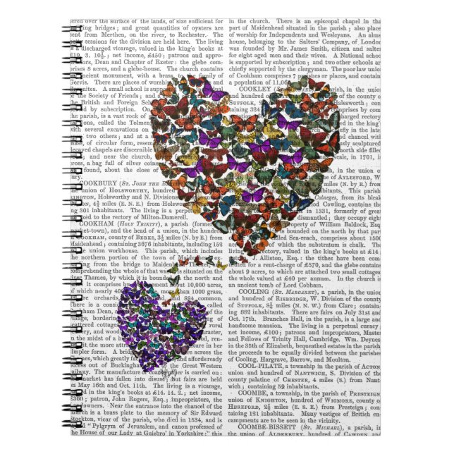 Två Butterfly-hjärtan Anteckningsbok Med Spiral (Framsidan)