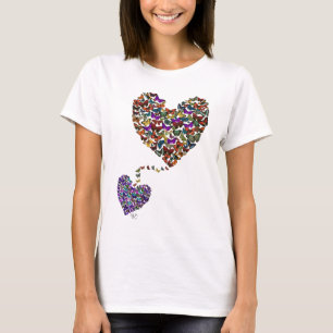 Två Butterfly-hjärtan T Shirt