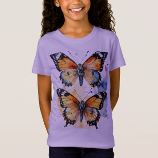 Två butterliska småflickor t-shirt