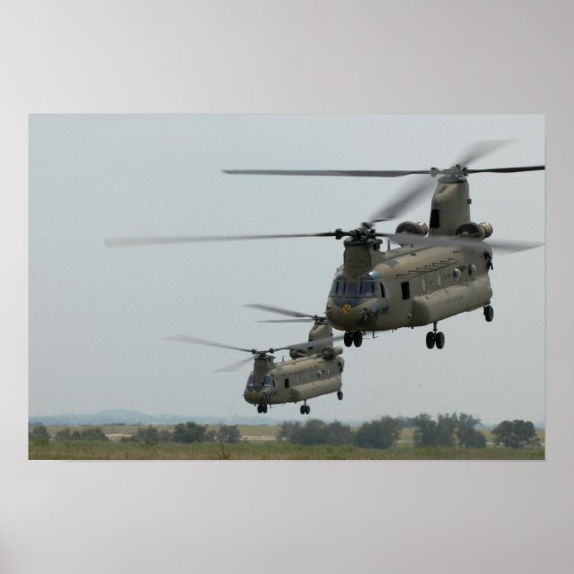 Två CH-47 Chinook-helikoptrar Poster (Framsidan)