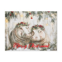 Två Cheerful Hippos