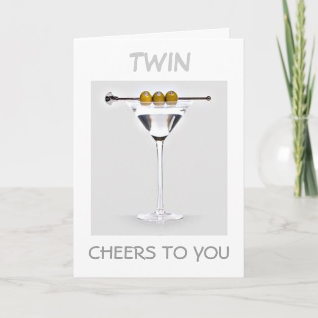 TVÅ CHEERS TILL DIG PÅ DIN BIRTHDAY MARTINI STIL KORT (Framsida)