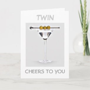 TVÅ CHEERS TILL DIG PÅ DIN BIRTHDAY MARTINI STIL KORT