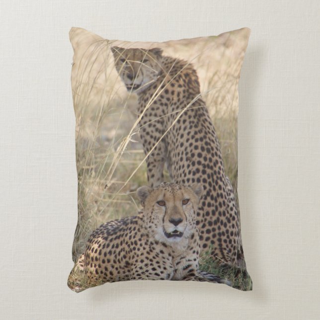 Två Cheetahs Pillow Prydnadskudde (Framsidan(Vertikal))