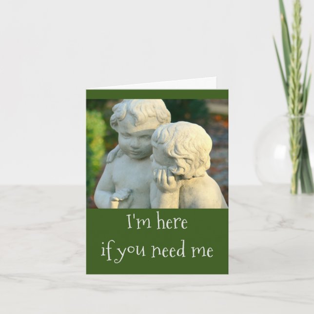 Två CHERUBS/FRIENDS/ "Jag är här om du behöver mig Kort (Framsida)