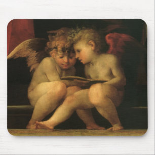 Två Cherubs Reading by Rosso Fiorentino, Änglar Musmatta