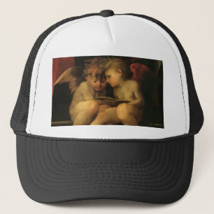 Två Cherubs Reading by Rosso Fiorentino, Änglar Truckerkeps