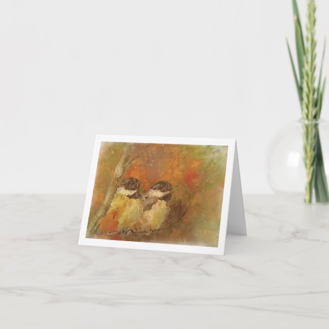 Två Chickadees Kort (Framsida)