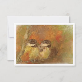 Två chickademinationskort tack kort