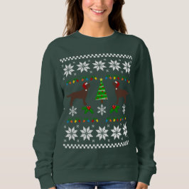 Två Chocolate Labradors Santa Mönster Tee Shirt