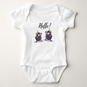 Två Clipart Eggplantor Baby T-Shirt
