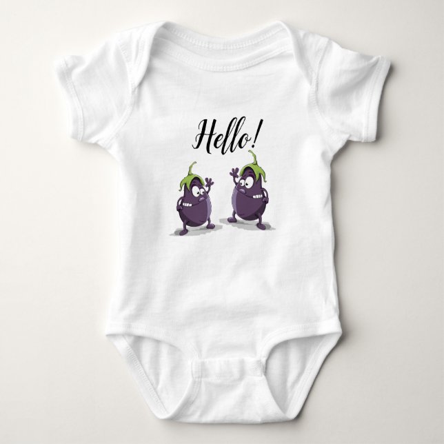Två Clipart Eggplantor Baby T-Shirt (Framsida)