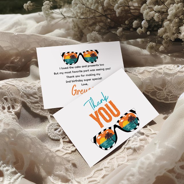 Två coola killen 2-årsfest tack kort (Skapare uppladdad)