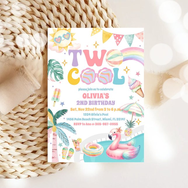 Två coola pool födelsedagsinbjudan inbjudningar (Skapare uppladdad)