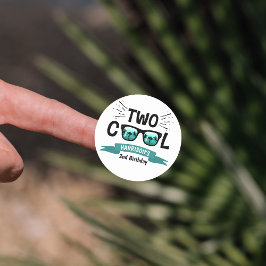 Två Coolor - andra födelsedagen Runt Klistermärke