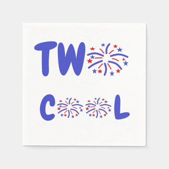 Två Coolor Fireworks 2:a födelsedagen Pappersservett (Framsidan)