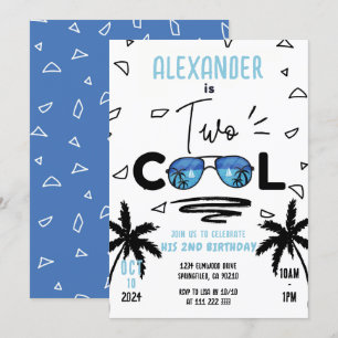 Två Coolor Pojke 2:a sommaren Sunglass Inbjudningar