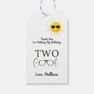 Två Coolor Sunglass 2:a födelsedagen sol Presentetikett