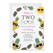 Två Coolor Sunglass-flicka 2:a födelsedagsinbjudan