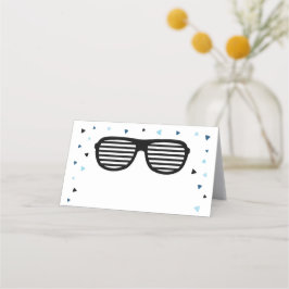 Två Coolor Sunglasses Boy Birthday Placeringskort