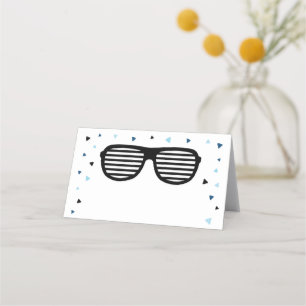 Två Coolor Sunglasses Boy Birthday Placeringskort