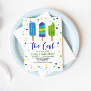 Två Coolors andra födelsedagsinbjudan Inbjudningar