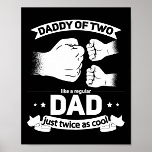 Två Coolors Fars dag-pappa med två i två Pappa Poster