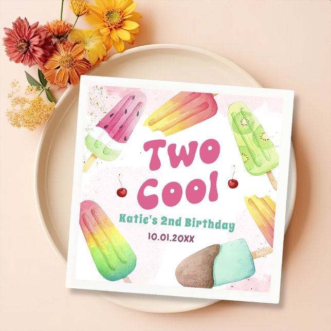 Två Coolors sommarpopulation 2:a födelsedag Pappersservett (Skapare uppladdad)