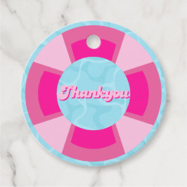 Två coolors tropisk sommarfödelsedag i bassäng gåvor etiketter