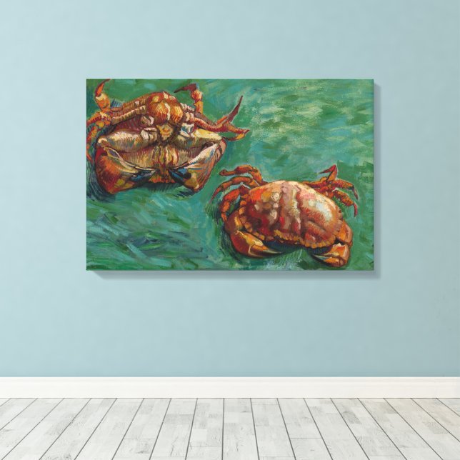 Två Crabs av Vincent van Gogh Canvastryck (Insitu (trägolv))