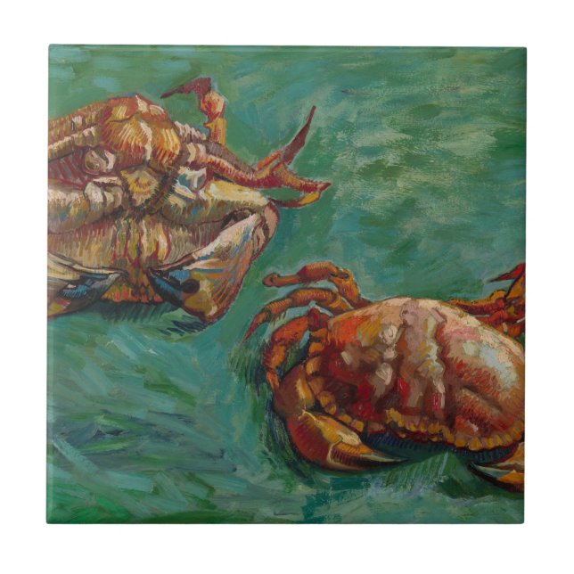 Två Crabs av Vincent van Gogh Kakelplatta (Framsidan)