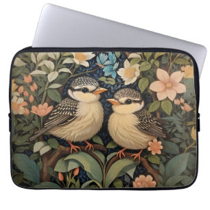 Två Cute Baby Birds Botanical Garden Laptop Fodral